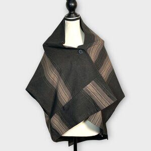 M_MEFU Asymmetric Poncho Jacket Japan Sz 40 (US L) Minimalist Modern